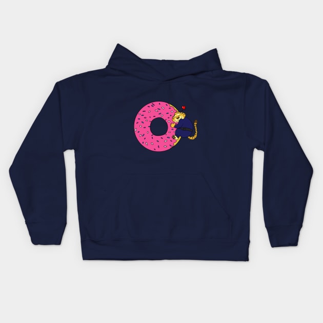 Clawhauser Love Doughnut Kids Hoodie by CaseyLJones